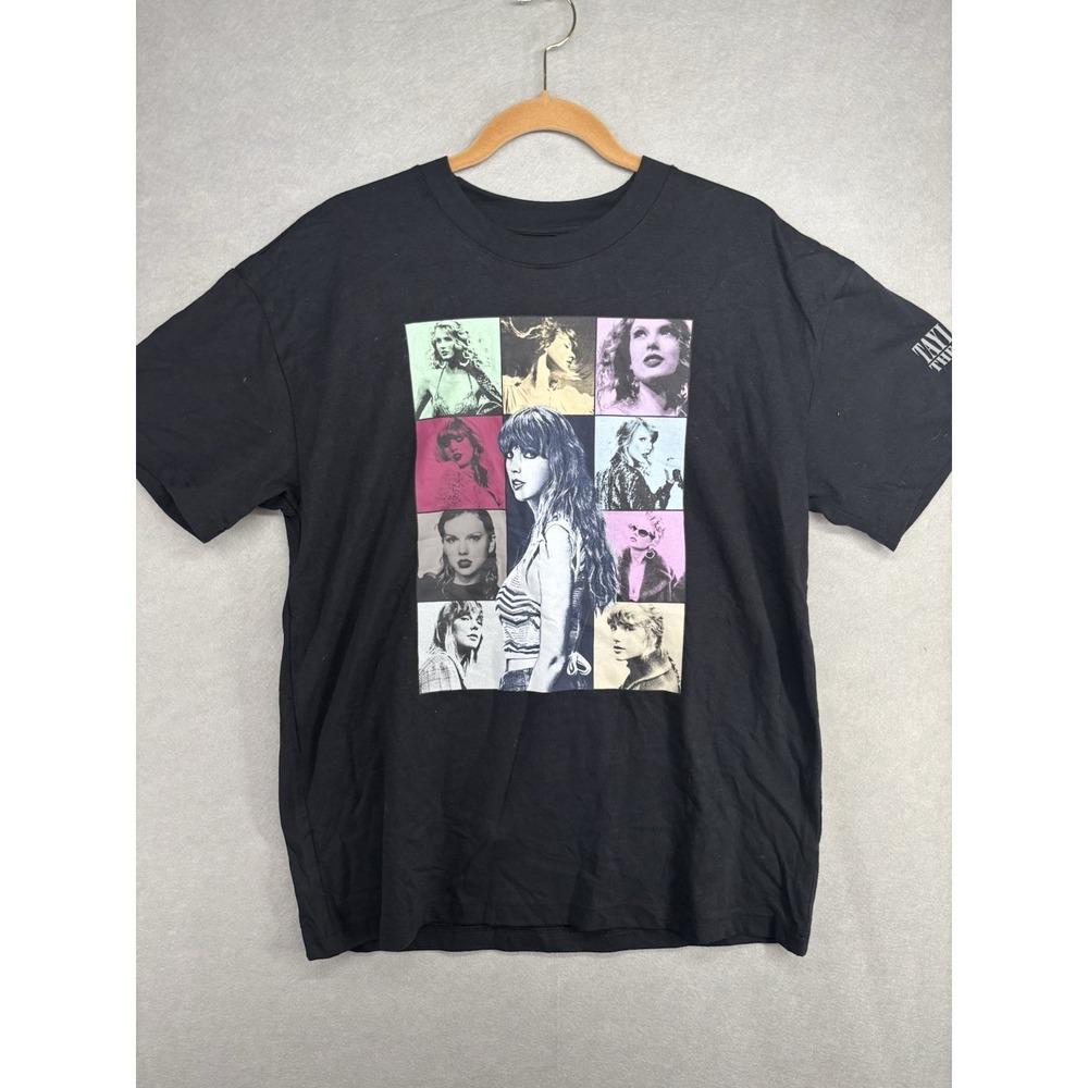 Taylor Swift Eras Tour Official Concert Shirt Size M‎ Black Cotton EUC Swifty